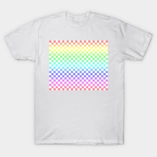 White checkered Rainbow Ombre T-Shirt